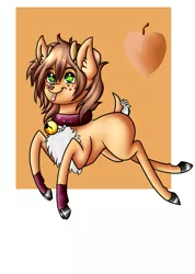 Size: 713x1000 | Tagged: safe, artist:tardispony, derpibooru import, deer, attitude, badge, con badge, cute, tongue out