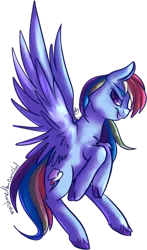 Size: 893x1519 | Tagged: safe, artist:marshmellowcannibal, artist:voidsucre, derpibooru import, rainbow dash, pegasus, pony, cutie mark, female, flying, grin, lidded eyes, looking at you, mare, simple background, smiling, solo, spread wings, transparent background, wings