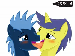 Size: 2048x1536 | Tagged: suggestive, artist:ponies play spin the bottle, derpibooru import, comet tail, star hunter, background pony, blushing, drool, french kiss, gay, kissing, making out, male, open mouth, sloppy kissing, spin the bottle, tongue out