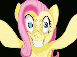 Size: 640x480 | Tagged: artist:xxmarkingxx, blood, derpibooru import, fluttershy, grimdark, insanity, nightmare fuel, slasher smile, yandere, yandereshy