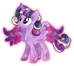 Size: 3349x3000 | Tagged: safe, artist:theshadowstone, derpibooru import, twilight sparkle, twilight sparkle (alicorn), alicorn, crystal pony, pony, crystal twilight, crystallized, female, mare, rainbow power, simple background, solo, this isn't even my final form, transparent background, vector