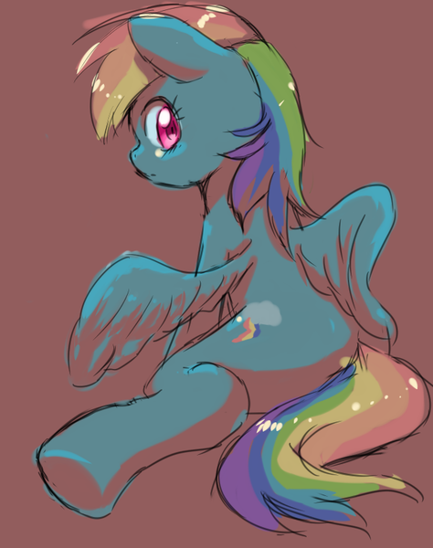 Size: 641x811 | Tagged: artist:yajima, derpibooru import, rainbow dash, safe, simple background, solo