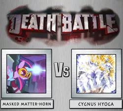 Size: 1436x1293 | Tagged: safe, derpibooru import, masked matter-horn, twilight sparkle, twilight sparkle (alicorn), alicorn, pony, cygnus hyoga, death battle, exploitable, exploitable meme, female, mare, meme, power ponies, saint seiya