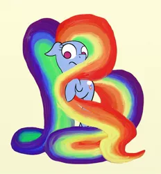 Size: 913x982 | Tagged: alternate hairstyle, artist:dr-waveband, derpibooru import, impossibly long hair, impossibly long tail, long hair, long tail, rainbow dash, safe, solo