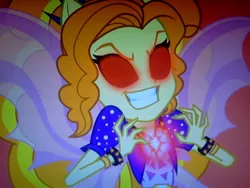 Size: 640x480 | Tagged: safe, derpibooru import, screencap, adagio dazzle, equestria girls, rainbow rocks, fins, glow, glowing eyes, red eyes, transformation