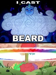 Size: 640x852 | Tagged: safe, derpibooru import, edit, edited screencap, screencap, star swirl the bearded, equestria girls, lesson zero, rainbow rocks, atomic rainboom, beard, funny, image macro, manly, meme, muscle wizard