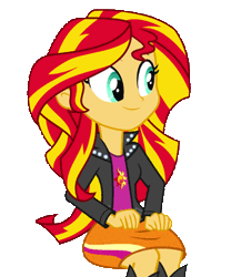 Size: 300x360 | Tagged: safe, artist:mohawgo, derpibooru import, sunset shimmer, equestria girls, rainbow rocks, animated, bopping shimmer, clothes, cute, diabetes, female, gif, headbob, hnnng, jacket, leather jacket, photoshop, shimmerbetes, simple background, smiling, solo, sweet dreams fuel, transparent background, when she smiles