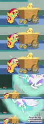 Size: 1120x3150 | Tagged: safe, artist:beavernator, derpibooru import, princess celestia, sunset shimmer, alicorn, pony, unicorn, all glory to the beaver grenadier, baby, baby pony, comic, cute, diaper, female, filly, filly sunset shimmer, foal, glowing horn, horn, magic, mare, phoenix egg, shimmerbetes, smiling, spread wings, telekinesis, upside down, wide eyes, younger