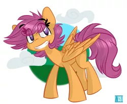 Size: 2800x2305 | Tagged: artist:nekosnicker, cute, derpibooru import, orange, safe, scootaloo, smiling, solo, wings