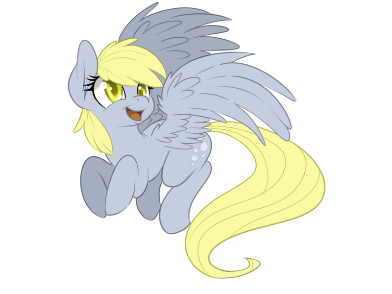 Size: 1000x750 | Tagged: safe, artist:pusspuss, derpibooru import, derpy hooves, pegasus, pony, female, happy, mare, open mouth, solo