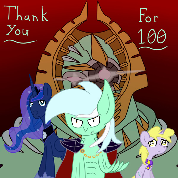 Size: 3000x3000 | Tagged: artist:bigmackintosh, crossover, derpibooru import, dinky hooves, oc, oc:big duo tempest, oc:seapony lyra, princess luna, safe, the big o, tumblr