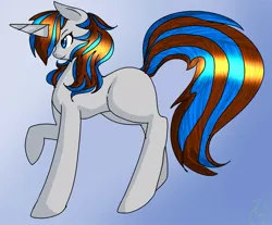 Size: 983x812 | Tagged: safe, artist:nikkithemouse, derpibooru import, oc, oc:breezy, unofficial characters only, pony, unicorn, blank flank, solo