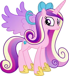 Size: 7887x8711 | Tagged: absurd resolution, alternate hairstyle, artist:illumnious, cute, cutedance, derpibooru import, ponytail, pretty princess, princess cadance, safe, simple background, smiling, solo, transparent background, vector