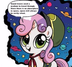 Size: 457x426 | Tagged: dictionary belle, edit, idw, safe, smarty belle, space, spoiler:comic, spoiler:comic24, sweetie belle