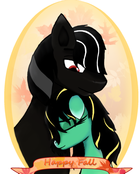 Size: 1128x1400 | Tagged: artist:roxyoceansong, autumn, couple, derpibooru import, oc, oc:roxy oceansong, oc:shadow storm, safe, unofficial characters only