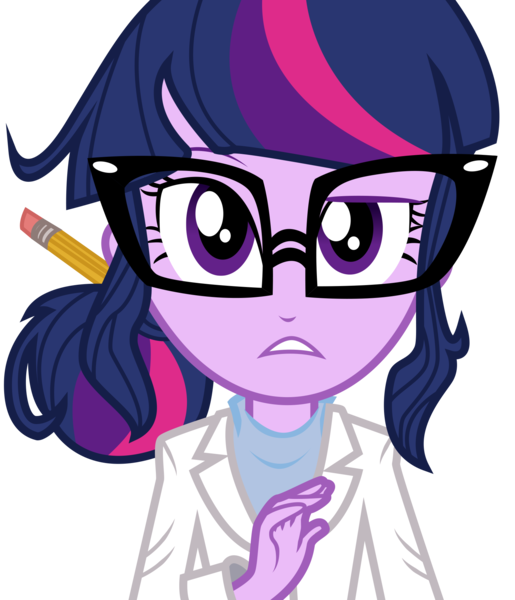 Size: 1609x1875 | Tagged: safe, artist:alicornoverlord, derpibooru import, sci-twi, twilight sparkle, equestria girls, rainbow rocks, .svg available, clothes, lab coat, simple background, solo, transparent background, vector