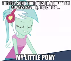 Size: 800x687 | Tagged: safe, derpibooru import, edit, lyra heartstrings, equestria girls, rainbow rocks, counter-humie, fangirl, in-universe pegasister, inspiration, lyra the pegasister, meme, pegasister, piano, singing, solo, title drop