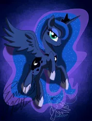 Size: 1024x1344 | Tagged: artist:emr0304, derpibooru import, princess luna, safe, solo