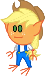 Size: 360x607 | Tagged: applejack, artist:bobbobbbbob, crossover, derpibooru import, dungeons and dragons, goblin, safe, simple background, solo, species swap, the order of the stick, transparent background, vector, wtf