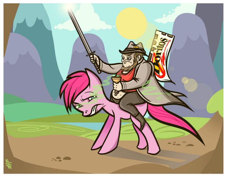 Size: 2970x2295 | Tagged: brony stereotype, derpibooru import, doritos, fedora, goldstein, hat, human, humans riding ponies, pinkie pie, safe