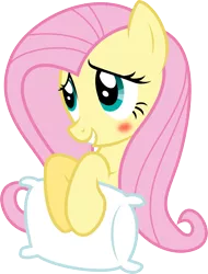 Size: 5985x7885 | Tagged: safe, artist:schmuzart, derpibooru import, fluttershy, absurd resolution, blushing, cute, pillow, shyabetes, simple background, solo, .svg available, transparent background, vector