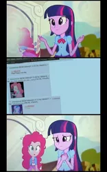 Size: 800x1280 | Tagged: safe, derpibooru import, pinkie pie, twilight sparkle, equestria girls, rainbow rocks, /mlp/, 4chan, meme, pinkie sticks her face into the portal meme, portal