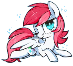Size: 538x484 | Tagged: safe, artist:suzuii, derpibooru import, oc, oc:neon star, unofficial characters only, pegasus, pony, solo, wink
