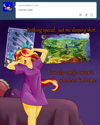 Size: 786x988 | Tagged: safe, artist:sirvictorpenint, derpibooru import, sunset shimmer, equestria girls, bed, clothes, map of equestria, nightgown, slutty sunset shimmer
