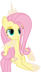 Size: 3395x5992 | Tagged: artist:genericdave, crown, derpibooru import, fluttershy, safe, smirk, solo