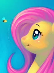 Size: 1200x1600 | Tagged: safe, artist:guttyworks, derpibooru import, fluttershy, bee, solo