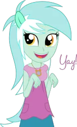 Size: 1820x3000 | Tagged: safe, artist:katequantum, derpibooru import, lyra heartstrings, equestria girls, rainbow rocks, counter-humie, fangirl, in-universe pegasister, ponied up, solo, yay