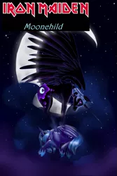 Size: 683x1024 | Tagged: artist:fantaprime, crying, derpibooru import, duality, edit, iron maiden, metal, moon, nightmare moon, princess luna, s1 luna, safe