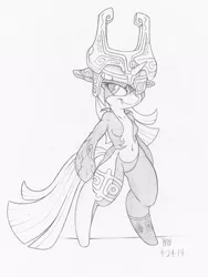 Size: 753x1000 | Tagged: suggestive, artist:dfectivedvice, derpibooru import, twilight sparkle, pony, bipedal, breasts, fusion, grayscale, midna, midna sparkle, monochrome, namesake, pun, the legend of zelda, the legend of zelda: twilight princess