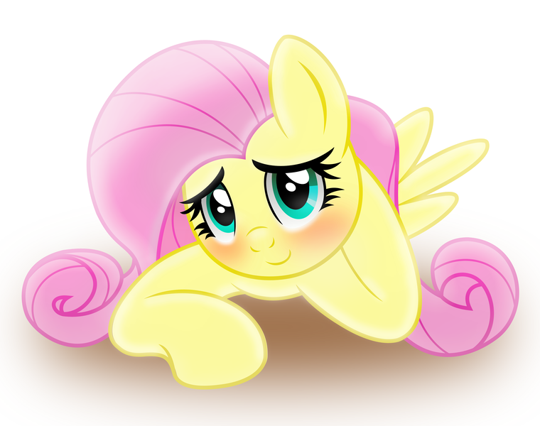 Size: 5500x4342 | Tagged: absurd resolution, artist:em120x, artist:joakaha, blushing, bronybait, cute, derpibooru import, fluttershy, heart, looking at you, safe, shyabetes, simple background, solo, vector, white background