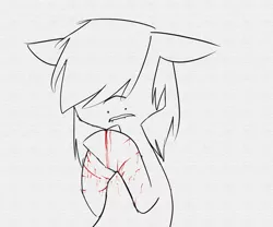 Size: 1800x1500 | Tagged: artist:yashathebasher, blood, crying, derpibooru import, grimdark, oc, oc:yashathebasher, self harm, unofficial characters only