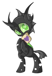 Size: 3500x5071 | Tagged: artist:starlightlore, changeling, changeling oc, cute, derpibooru import, fangs, green changeling, heart eyes, oc, oc:omni, safe, simple background, solo, transparent background, unofficial characters only, vector