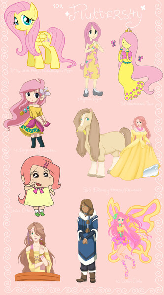 Size: 3000x5400 | Tagged: safe, artist:looji, derpibooru import, fluttershy, fairy, human, ace attorney, adventure time, avatar the last airbender, clothes, crayon shin-chan, disney, disney style, dress, enchantix, fairy wings, fairyized, humanized, image, jpeg, phoenix wright, professor layton, shin-chan, style emulation, the legend of zelda, the legend of zelda: the wind waker, wings, winx club, winxified, yellow wings