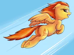 Size: 3840x2845 | Tagged: anonymous artist, derpibooru import, dock, flying, looking back, solo, spitfire, suggestive, underhoof