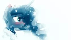 Size: 1920x1080 | Tagged: safe, artist:darkflame75, derpibooru import, princess luna, alicorn, pony, lunadoodle, bust, female, mare, open mouth, portrait, snow, snowfall, snowflake, solo