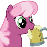 Size: 160x160 | Tagged: animated, cheerilee, chewing, chewing ponies, cider, cute, derpibooru import, glass, nom, pink fluffy unicorns dancing on rainbows, safe, simple background, solo, transparent background
