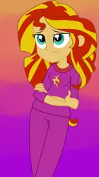 Size: 1050x1875 | Tagged: safe, artist:ced75, derpibooru import, sunset shimmer, equestria girls, rainbow rocks, clothes, pajamas