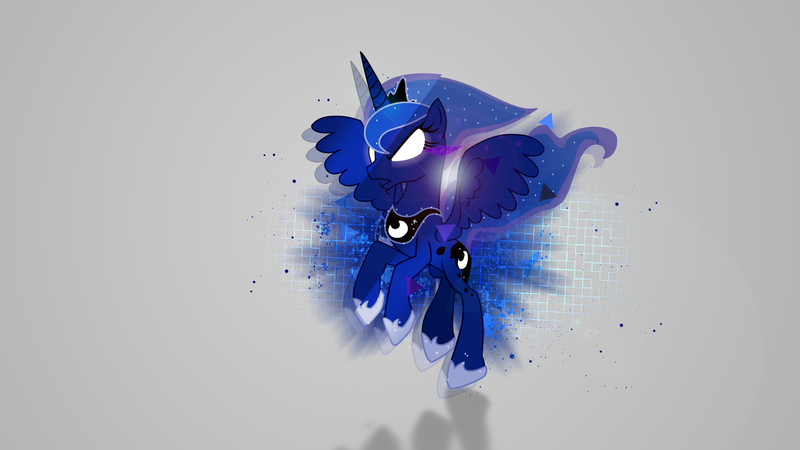 Size: 3840x2160 | Tagged: safe, artist:90sigma, artist:ext109, derpibooru import, princess luna, alicorn, pony, female, glowing eyes, mare, shadow, solo, vector, wallpaper