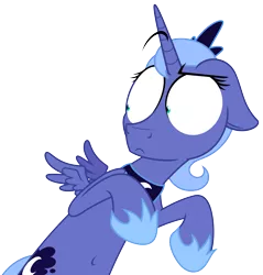 Size: 4775x5000 | Tagged: safe, artist:zutheskunk, derpibooru import, princess luna, .svg available, absurd resolution, belly button, female, filly, floppy ears, frown, leaning, raised eyebrow, reaction image, s1 luna, shrunken pupils, simple background, solo, transparent background, vector, wide eyes, woona, younger