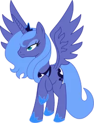 Size: 1210x1582 | Tagged: artist:etonyoc, derpibooru import, implied nightmare moon, princess luna, raised hoof, s1 luna, safe, scowl, simple background, solo, transparent background, vector