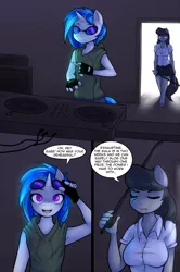 Size: 2000x3010 | Tagged: anthro, artist:drbdnv, breasts, busty octavia, comic:feeling the wub, female, hooves, octavia melody, safe, unguligrade anthro, unshorn fetlocks, vinyl scratch