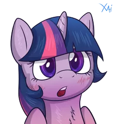 Size: 2337x2444 | Tagged: safe, artist:fluffyxai, derpibooru import, twilight sparkle, twilight sparkle (alicorn), alicorn, pony, blushing, cute, female, mare, simple background, solo, transparent background, twiabetes