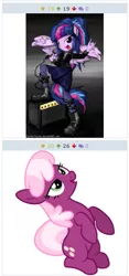 Size: 259x555 | Tagged: safe, derpibooru import, screencap, cheerilee, twilight sparkle, twilight sparkle (alicorn), alicorn, pony, derpibooru, exploitable meme, female, forced juxtaposition, juxtaposition, juxtaposition win, mare, meme, meta, swoon, thumbnail, thumbnails