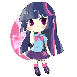 Size: 600x600 | Tagged: safe, artist:kaede benkyoo-chou, derpibooru import, twilight sparkle, equestria girls, human coloration, humanized, pixiv, simple background, solo, transparent, transparent background