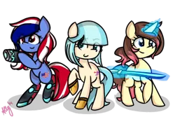 Size: 600x400 | Tagged: askamericapony, ask-artistelle, ask coco pommel, ask-cocopommel, coaplay, coco pommel, derpibooru import, mii brawler, mii fighters, mii gunner, mii sword, mii swordfighter, oc, oc:america, oc:artistelle, safe, super smash bros., super smash bros. 4