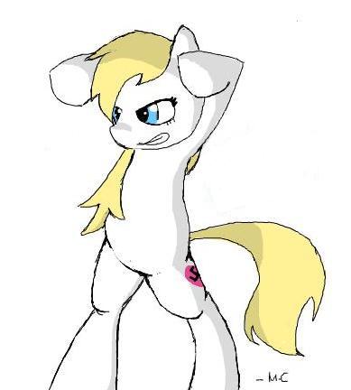 Size: 389x432 | Tagged: safe, artist:mediocre, derpibooru import, oc, oc:aryanne, unofficial characters only, pony, bipedal, blonde, female, flockmod, gritted teeth, heart, nazi, scarecrow, solo, spoopy, standing, swastika